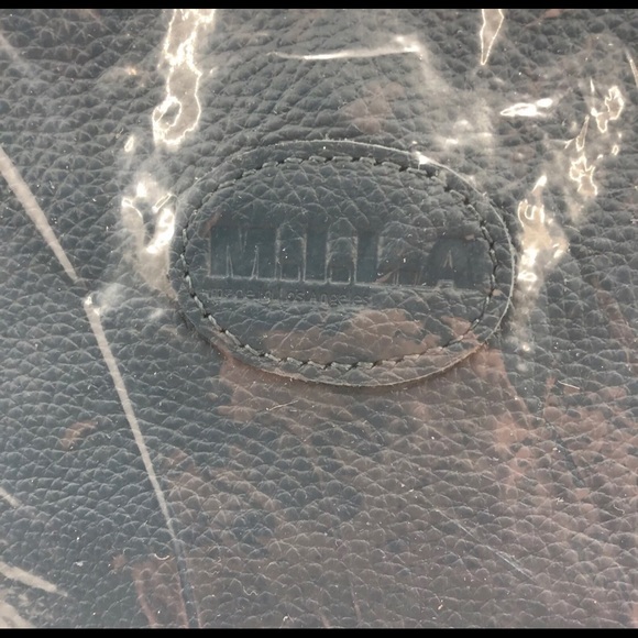 M.I.L.A Luxury Crossbody Bag - 100% Genuine Pebbled Leather - Marine Blue $598 - Picture 3 of 4